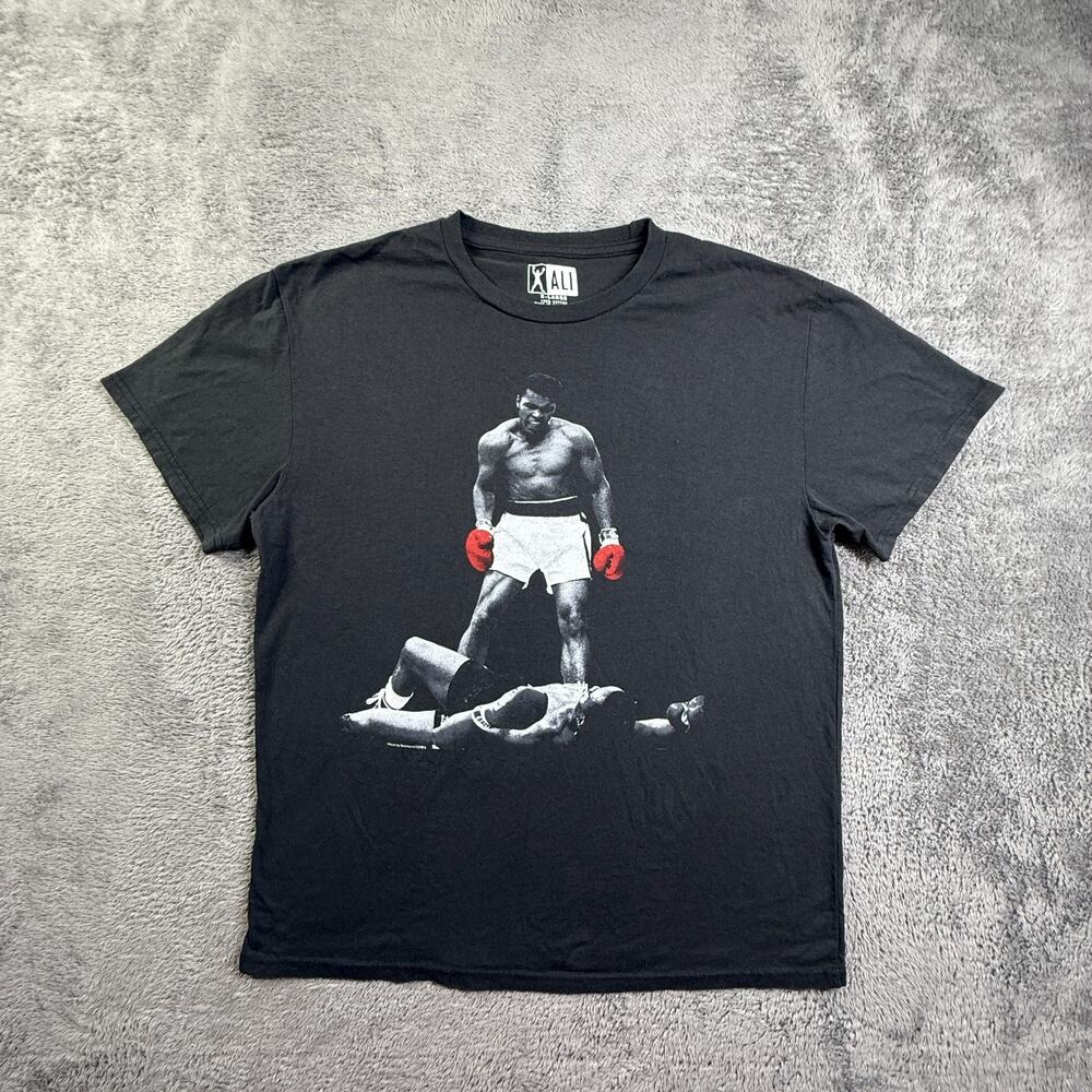 Authentic Muhammad Ali Shirt Photo Sonny Liston KO Mens XL Boxing Tee Classic